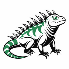 green lizard on a white background