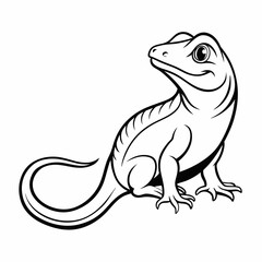 hand drawn vector illustration of a cartoon chameleon