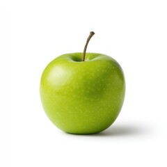 Fresh Green Apple on White Background with Simple Minimalist Style