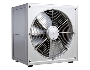  Square Industrial Fan with Metal Blades and Frame PNG