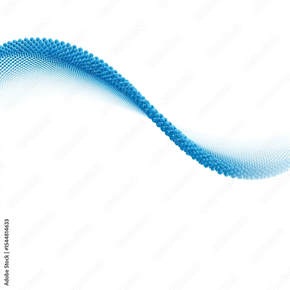 Poster blue wave abstract design with dots and gradual color transition