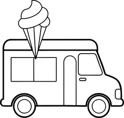an ice  cream  truck with a big ice  cream cone on top
