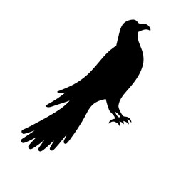 Obraz premium Elegant Crow Silhouette, Revealing the Majestic Bird in Striking Detail