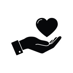 Giving Heart Open Hand Offering Love and Compassion Icon