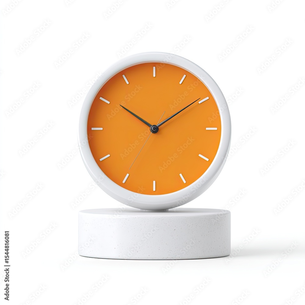 Poster modern minimalist clock displaying time on a clean white surface