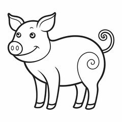 pig line art