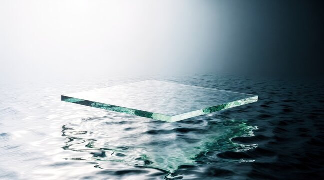 Transparent Platform Above Calm Reflective Waves