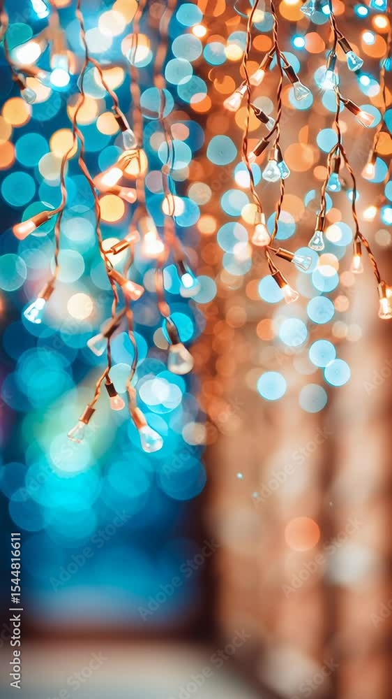 Aufkleber glimmering string lights adorn a vibrant backdrop, enhancing the festive mood with their enchanting 