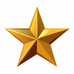 golden star isolated on white