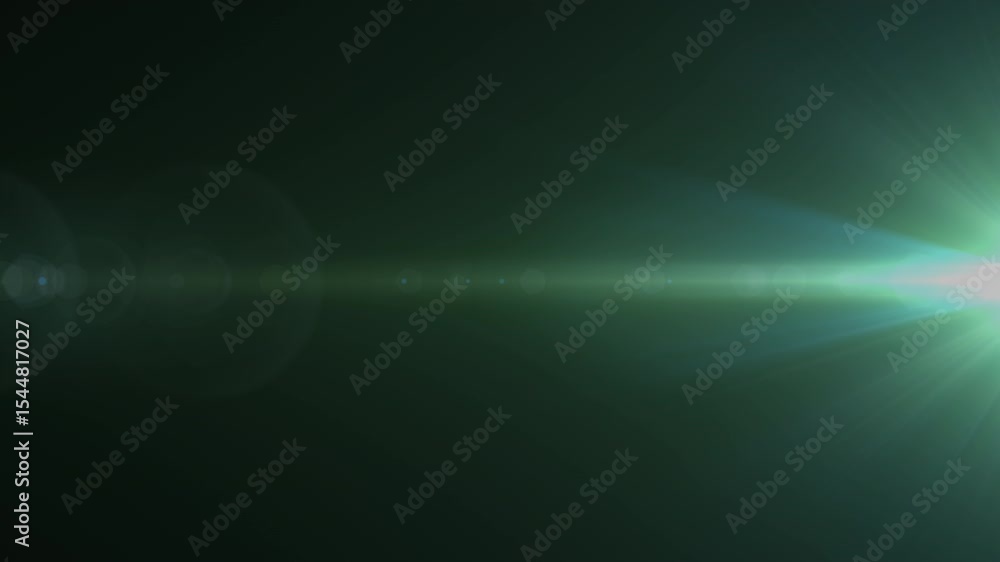 Canvas Prints abstract loop green glow optical lens flare shine light animation from middle right side on black ba