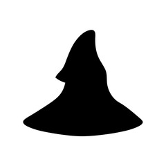 Fototapeta premium Silhouette of a whimsical witch's hat perfect for Halloween design