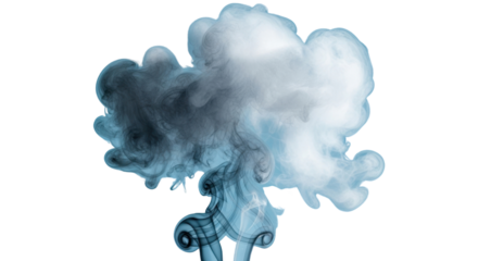 Abstract blue smoke cloud design element isolated PNG with Transparent Background