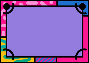 Bold 80s Memphis Background with Geometric Shapes