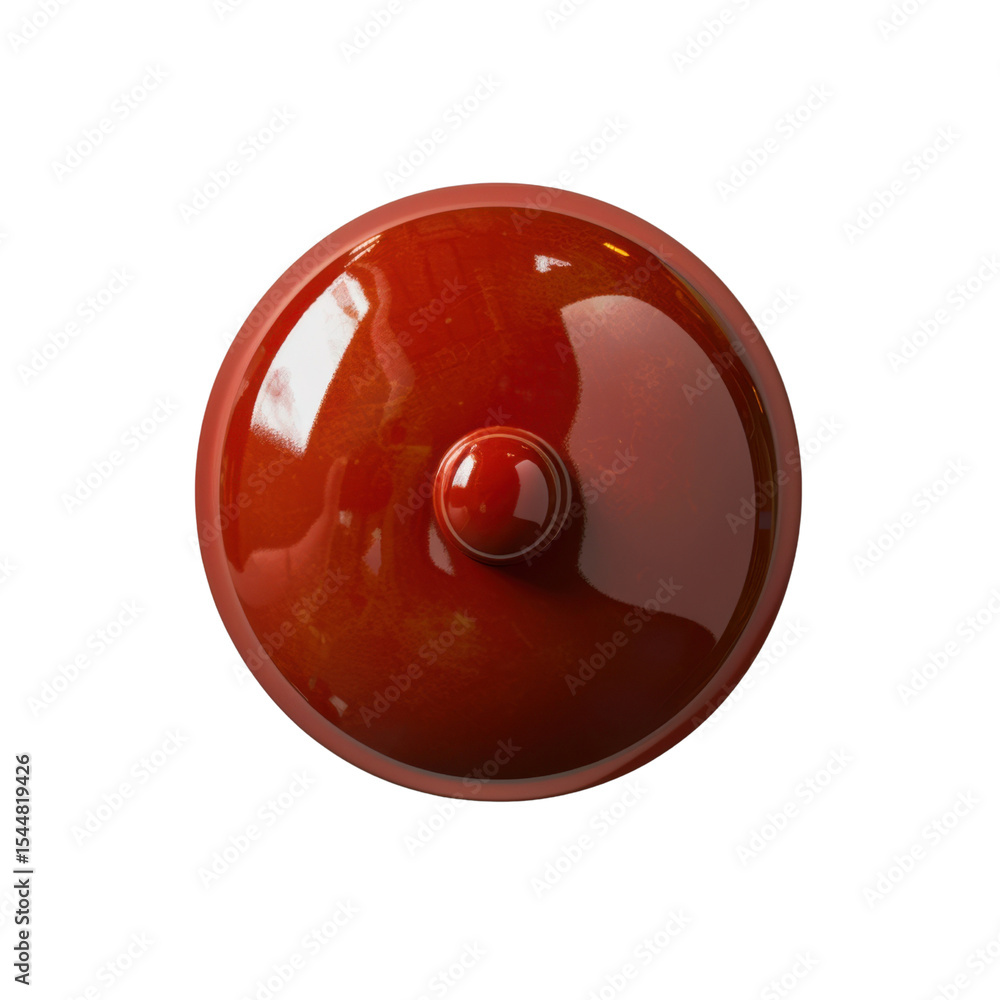 Poster glossy red bell with smooth surface and rounded top, reflecting light beautifully. this vibrant obje