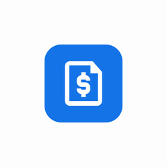 dollar finances file icon sign vector