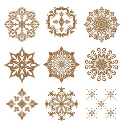 Gold Elegant Ornamental Damask set	