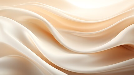 Obraz premium Creamy Beige Abstract Waves, Soft Light, Elegant Background, Beige and White Tones, Gentle Curves