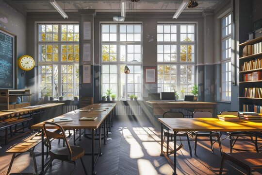 Vibrant Image of Virtual Classroom and Study Space