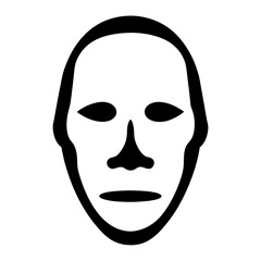 Abstract minimalist face illustration in black and white for various uses