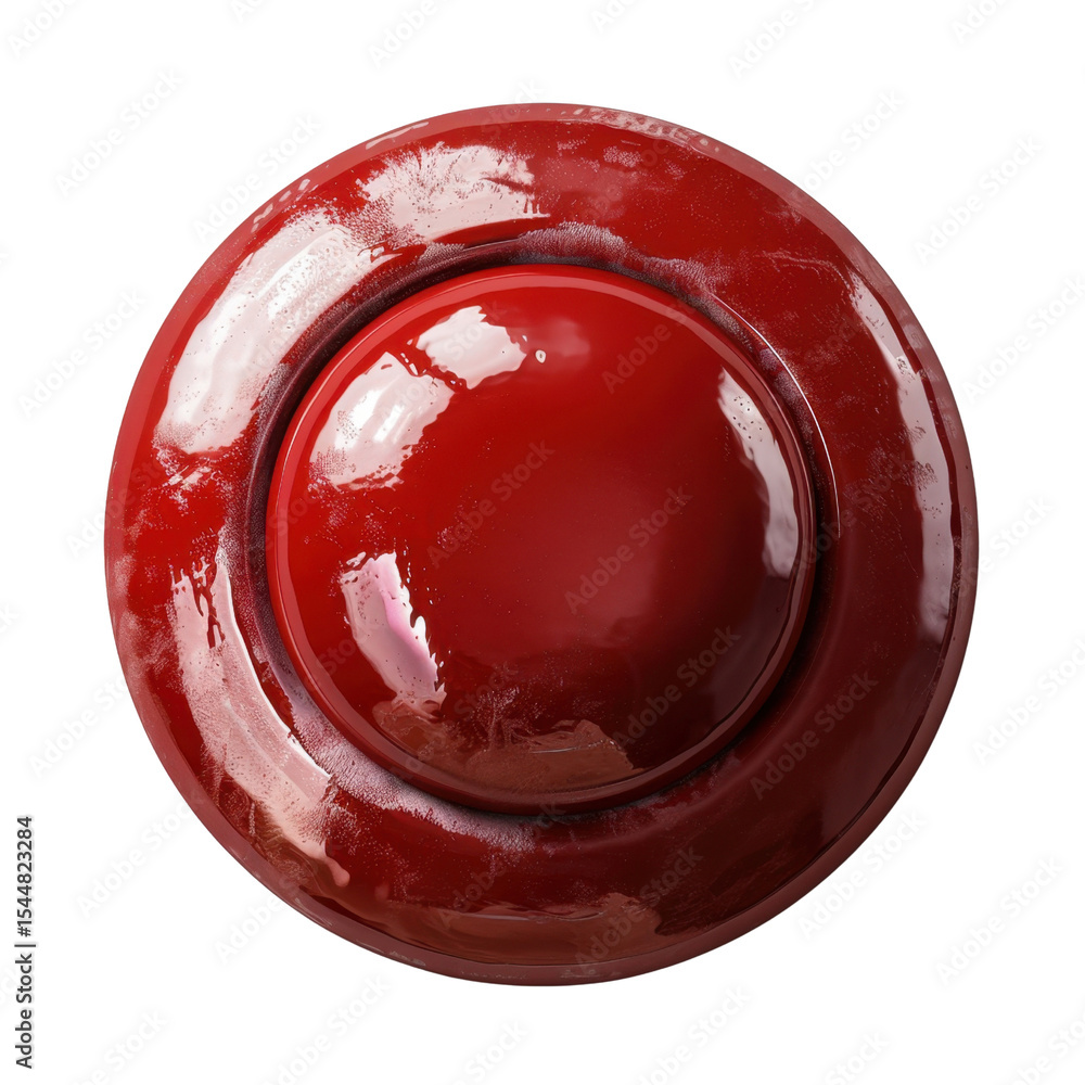 Poster glossy red plate with smooth surface and circular shape, reflecting light beautifully. this vibrant 
