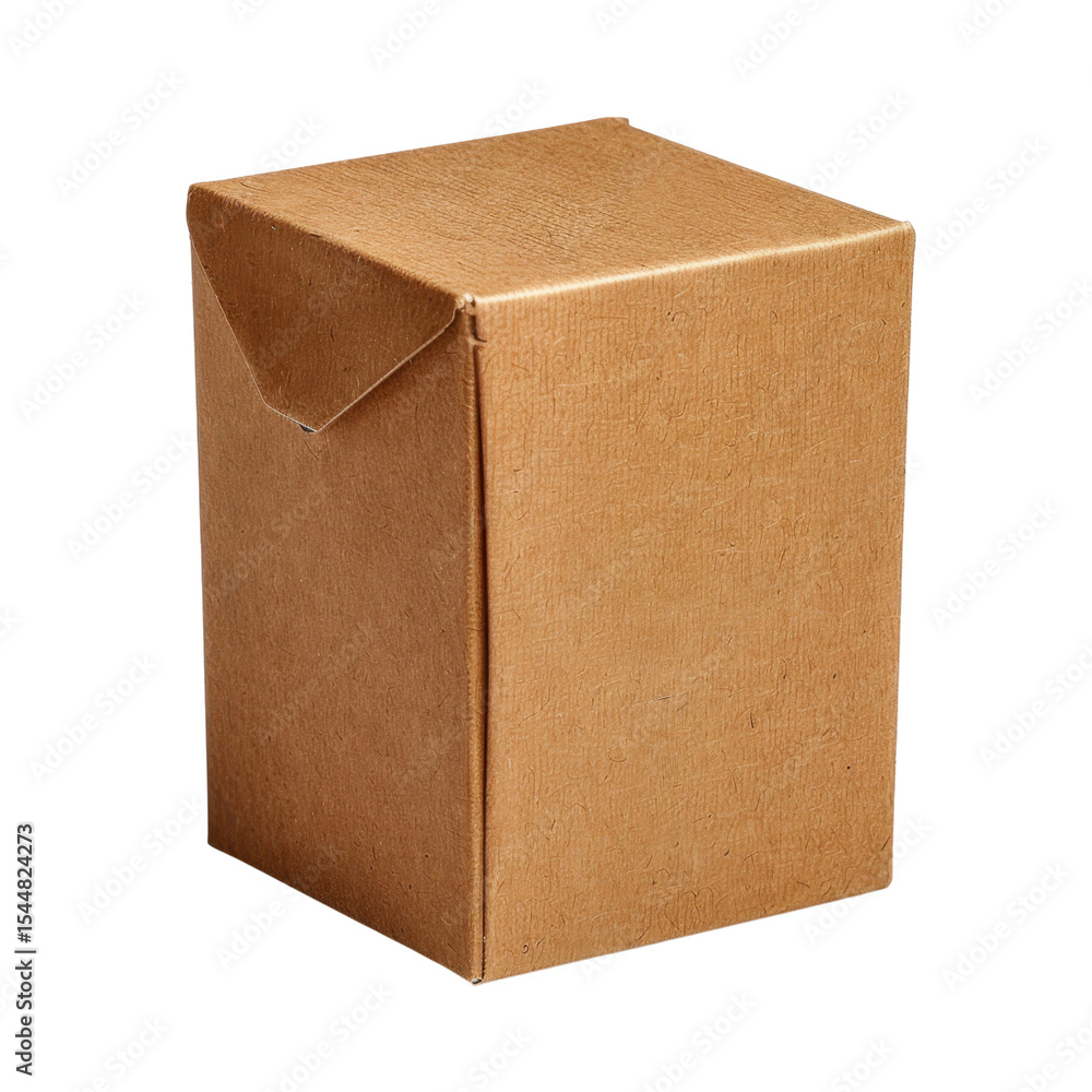 Poster simple brown cardboard box with rectangular shape, perfect for packaging and storage. this versatile