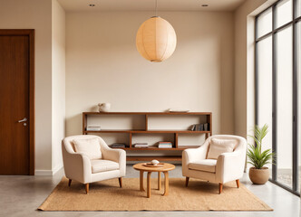 Fototapeta premium cream living room