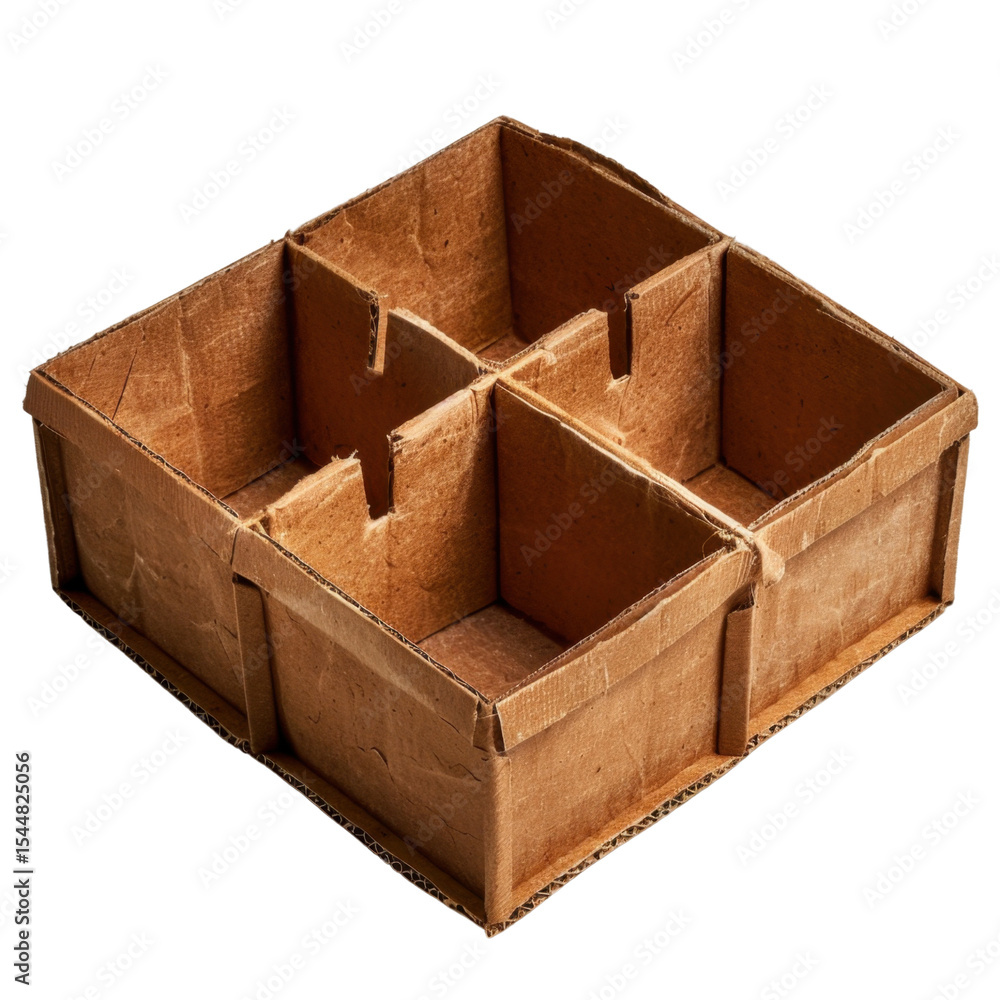 Poster cardboard box organizer with four compartments, ideal for storage and organization. this practical i