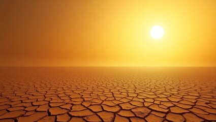 Vast cracked earth under a blazing sun.