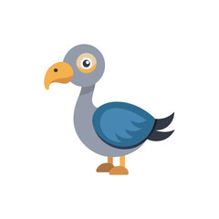 Obraz premium Flat and Minimal Cartoon dodo bird icon vector illustration