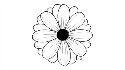 Fototapeta premium Children can enjoy coloring a beautifully designed minimalist sunflower in this creative activity. Perfect for nurturing artistic skills and providing relaxation for young artists