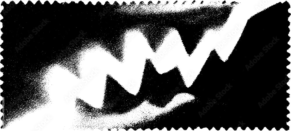 Poster high contrast abstract zigzag pattern on black and white background