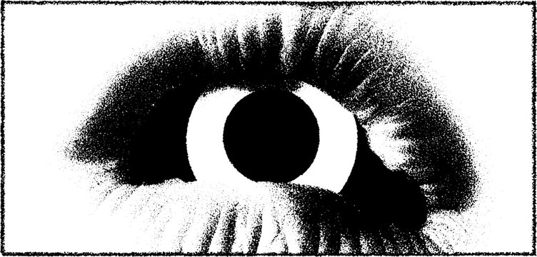 Abstract high contrast black and white eye design for artistic expression
