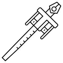Precision Caliper Minimalist Line Vector