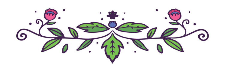 Set Flower decorative elements