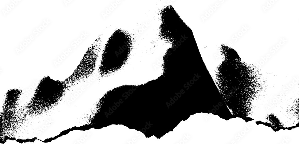 Aufkleber scorched paper edge with high contrast in black and white for textured background design