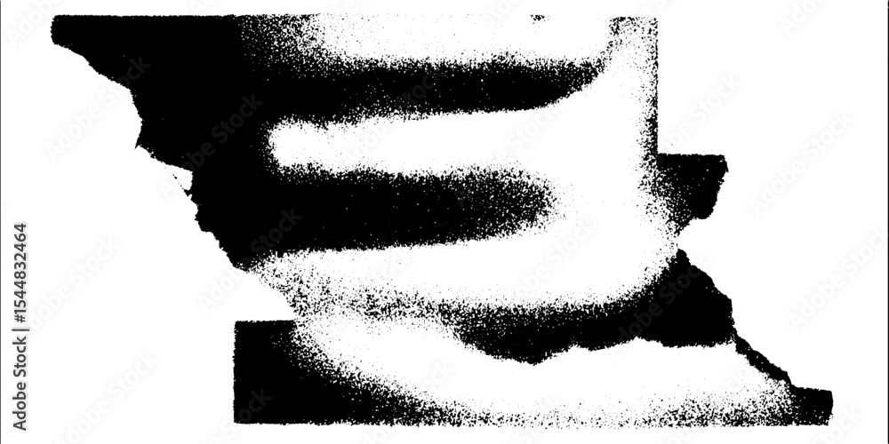 Poster abstract high contrast black and white shape with screw and spring elements for modern design