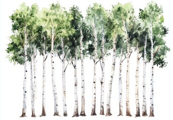 The Fairy Forest watercolor illustration is suitable for children's interior wallpaper