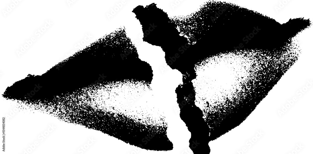 Poster abstract high contrast fragmented slate tile design in black and white