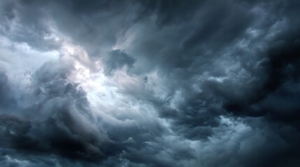 Dark and gloomy stormy sky and clouds background wallpaper .