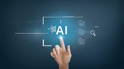 Hand interacting with ai interface