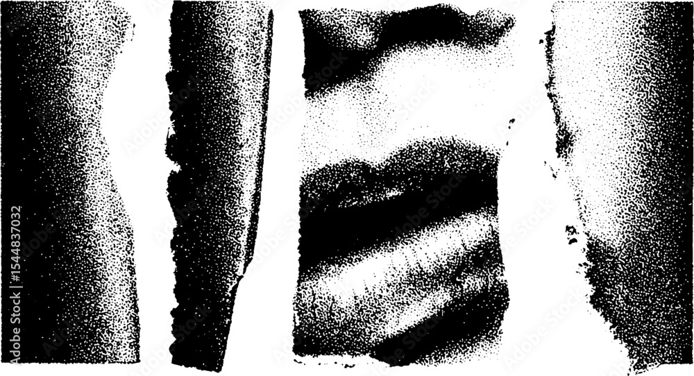 Poster high contrast abstract art in black and white with textured elements