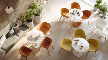 Smooth cold-rolled tabletop surface in daylight with ergonomic -seat layout