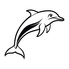 Jumping Dolphin Vector Graphic Design