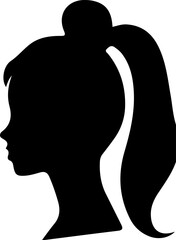 Woman Hairstyle Silhouette Vector, Female Hair Silhouette Design, Woman Haircut Vector Art, Stylish Woman Hair Outline, Beauty Hair Silhouette Art, Woman Hair Profile Vector, Elegant Hair Silhouette D
