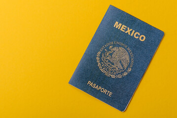 Mexican passport for travelling, flying and doing business. Mexico document, id