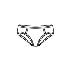 Obraz premium Simple Outline Illustration of Women s Underwear with Scalloped Edges