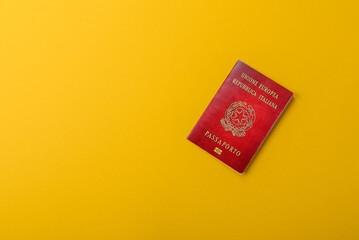 Italy passport for travelling, flying and doing business. Italian document, id