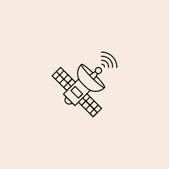 Satellite icon flat vector design.