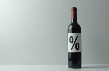 Modern alcohol-free wine bottle with minimalist design. Bold black, white label. Zero alcohol, innovative beverage for modern lifestyle. Healthy alternative, elegance, sophistication, quality.