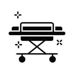 A captivating glyph icon for emergency stretcher